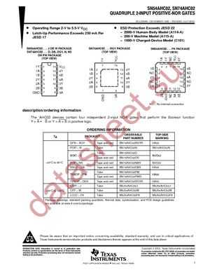 SN74AHC02DR datasheet  